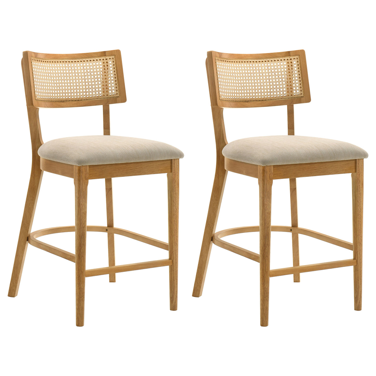 Fabra Cane Back Counter Height Chair, Honey/Wheat (Set of 2)