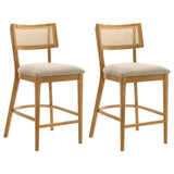 Fabra Cane Back Counter Height Chair, Honey/Wheat (Set of 2)