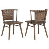 Tallis Brown Woven Leatherette Back Dining Chair, Set of 2