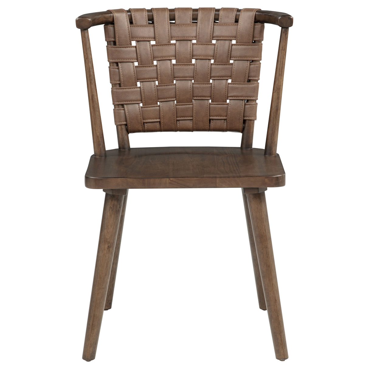 Tallis Brown Woven Leatherette Back Dining Chair, Set of 2