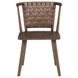 Tallis Brown Woven Leatherette Back Dining Chair, Set of 2
