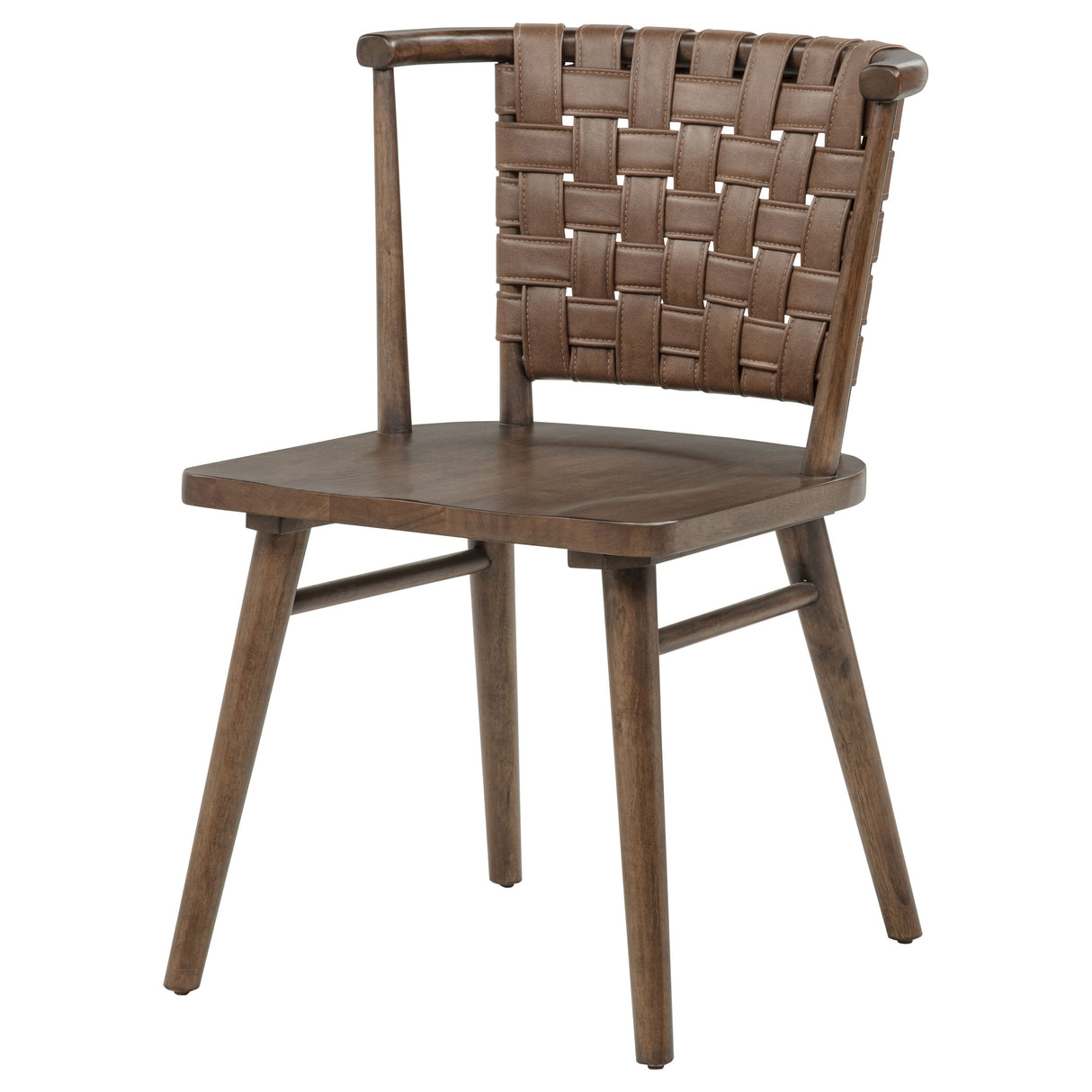 Tallis Brown Woven Leatherette Back Dining Chair, Set of 2