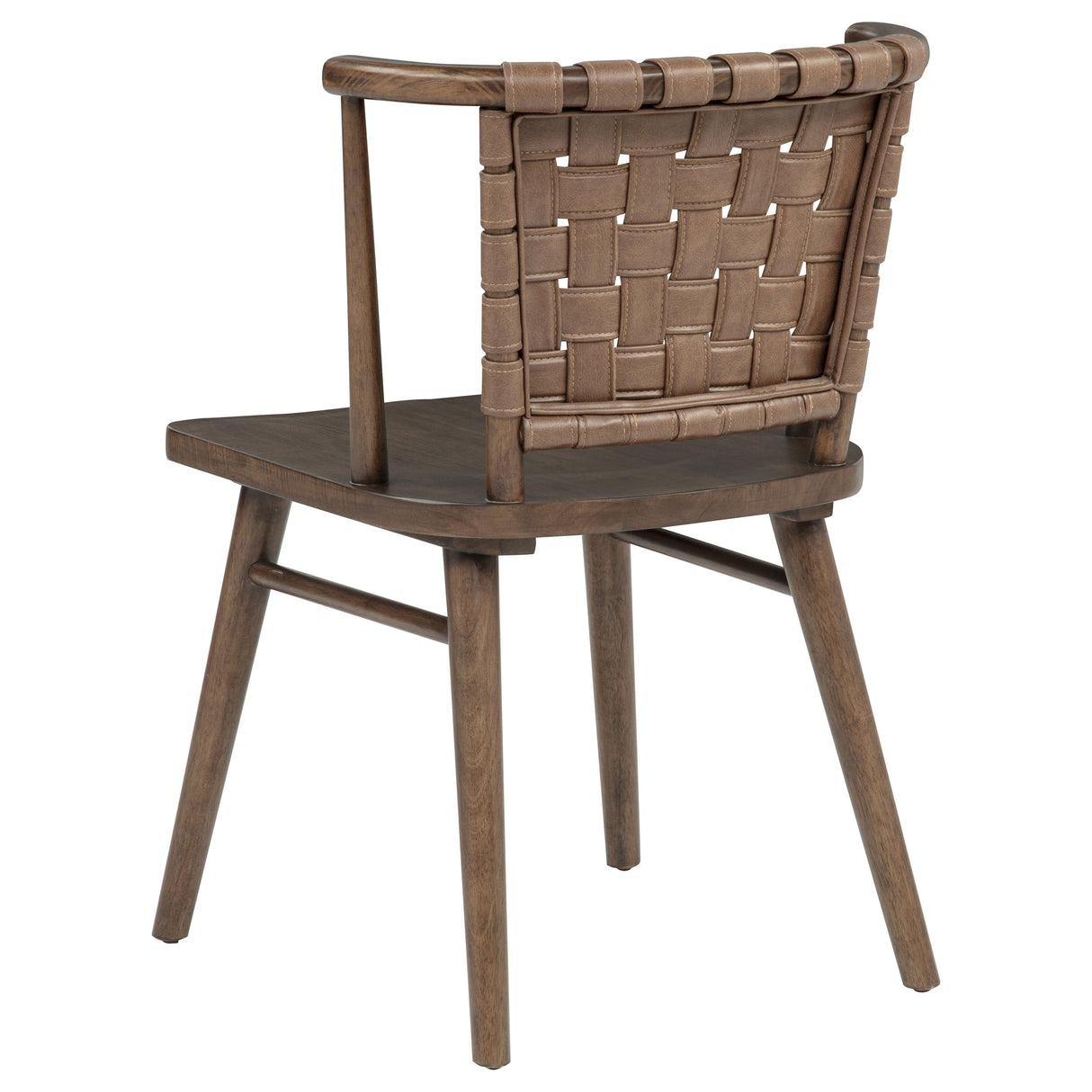 Tallis Brown Woven Leatherette Back Dining Chair, Set of 2