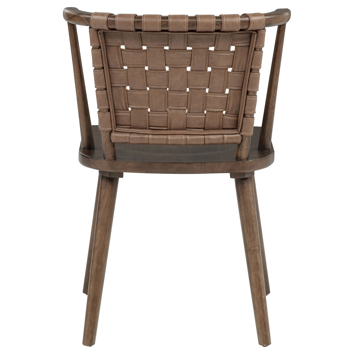 Tallis Brown Woven Leatherette Back Dining Chair, Set of 2