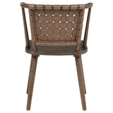Tallis Brown Woven Leatherette Back Dining Chair, Set of 2