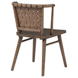 Tallis Brown Woven Leatherette Back Dining Chair, Set of 2