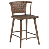 Tallis Woven Leatherette Back Counter Chair, Brown, Set of 2