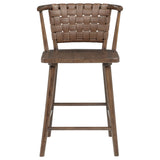 Tallis Woven Leatherette Back Counter Chair, Brown, Set of 2