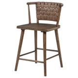 Tallis Woven Leatherette Back Counter Chair, Brown, Set of 2