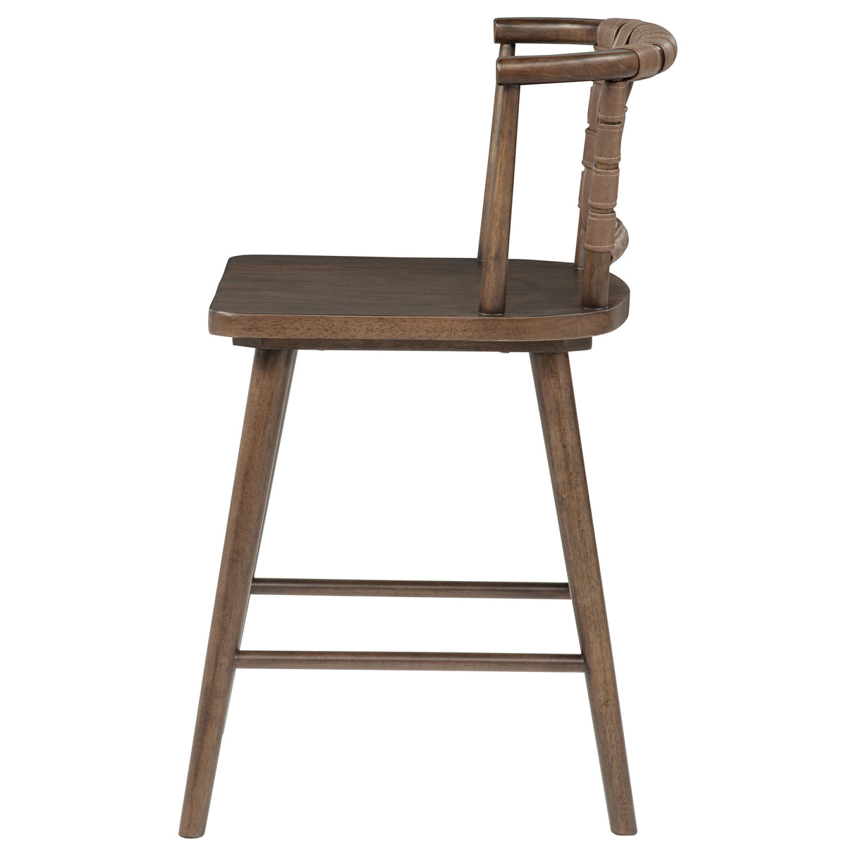 Tallis Woven Leatherette Back Counter Chair, Brown, Set of 2