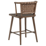 Tallis Woven Leatherette Back Counter Chair, Brown, Set of 2