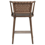 Tallis Woven Leatherette Back Counter Chair, Brown, Set of 2
