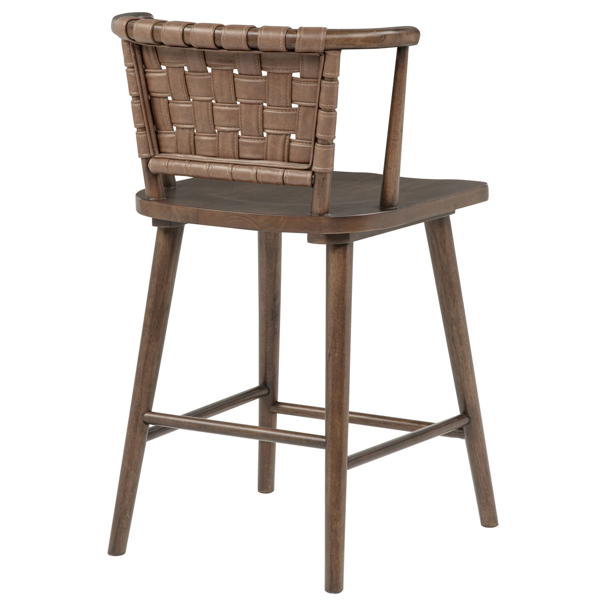 Tallis Woven Leatherette Back Counter Chair, Brown, Set of 2