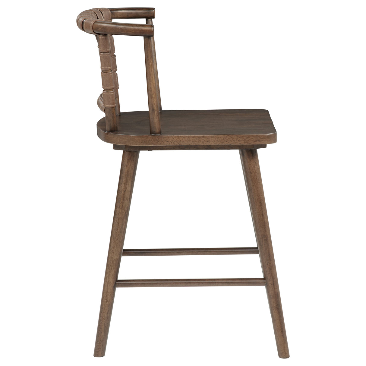 Tallis Woven Leatherette Back Counter Chair, Brown, Set of 2