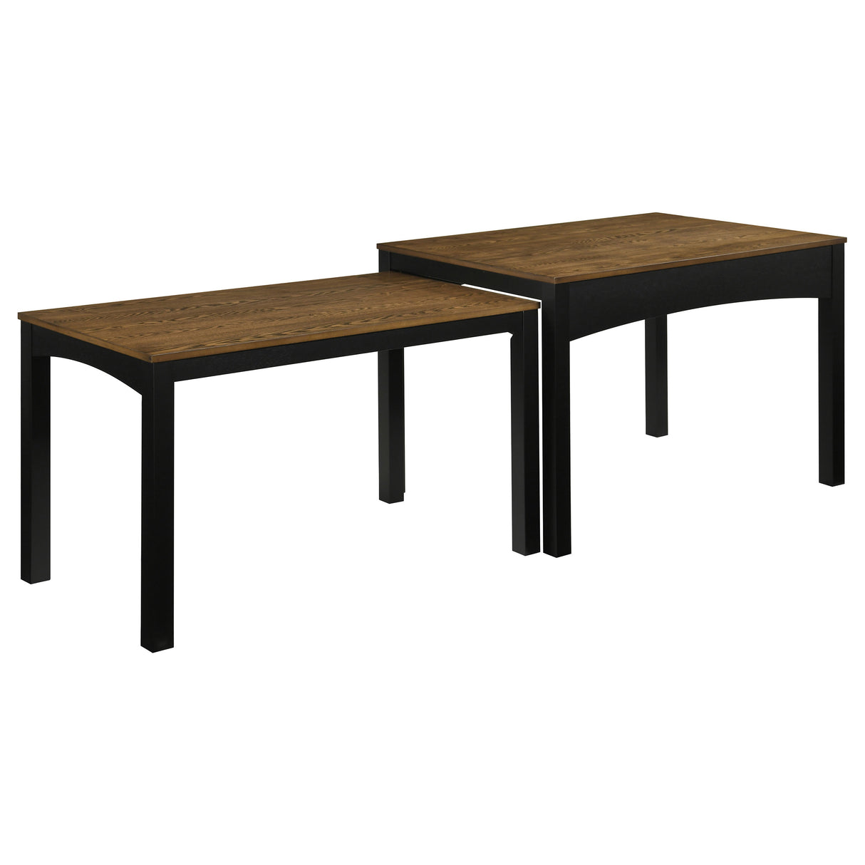 Sykes 47" 2-Piece Nesting Dining Table in Brown and Black