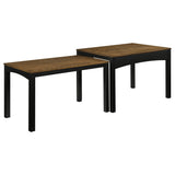 Sykes 47" 2-Piece Nesting Dining Table in Brown and Black