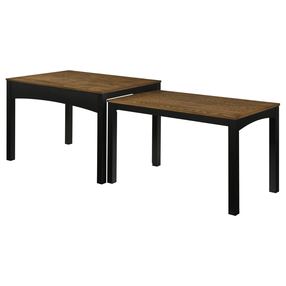 Sykes 47" 2-Piece Nesting Dining Table in Brown and Black