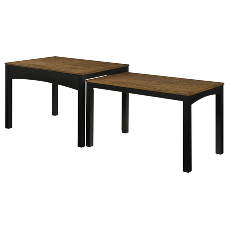 Sykes 47" 2-Piece Nesting Dining Table in Brown and Black
