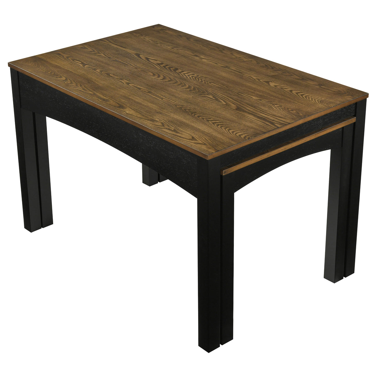 Sykes 47" 2-Piece Nesting Dining Table in Brown and Black