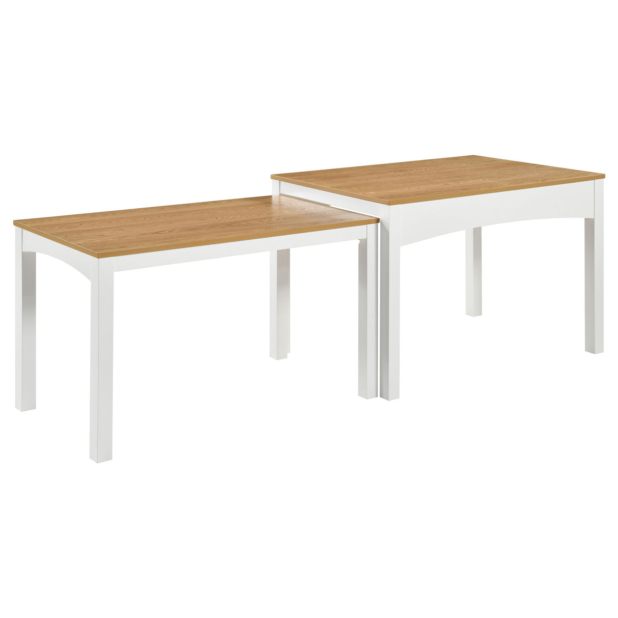 Sykes 47" 2-Piece Nesting Dining Table in Natural and White