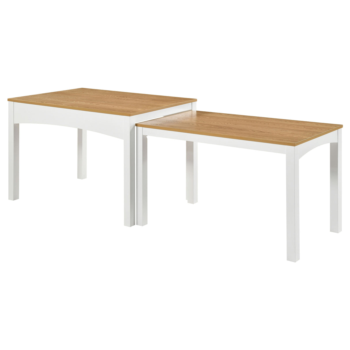 Sykes 47" 2-Piece Nesting Dining Table in Natural and White