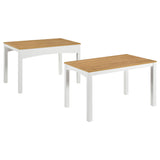 Sykes 47" 2-Piece Nesting Dining Table in Natural and White