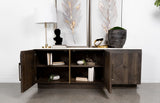 Dennis 3-Door Marble Top Sideboard Buffet in Tobacco Grey