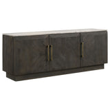 Dennis 3-Door Marble Top Sideboard Buffet in Tobacco Grey