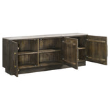 Dennis 3-Door Marble Top Sideboard Buffet in Tobacco Grey