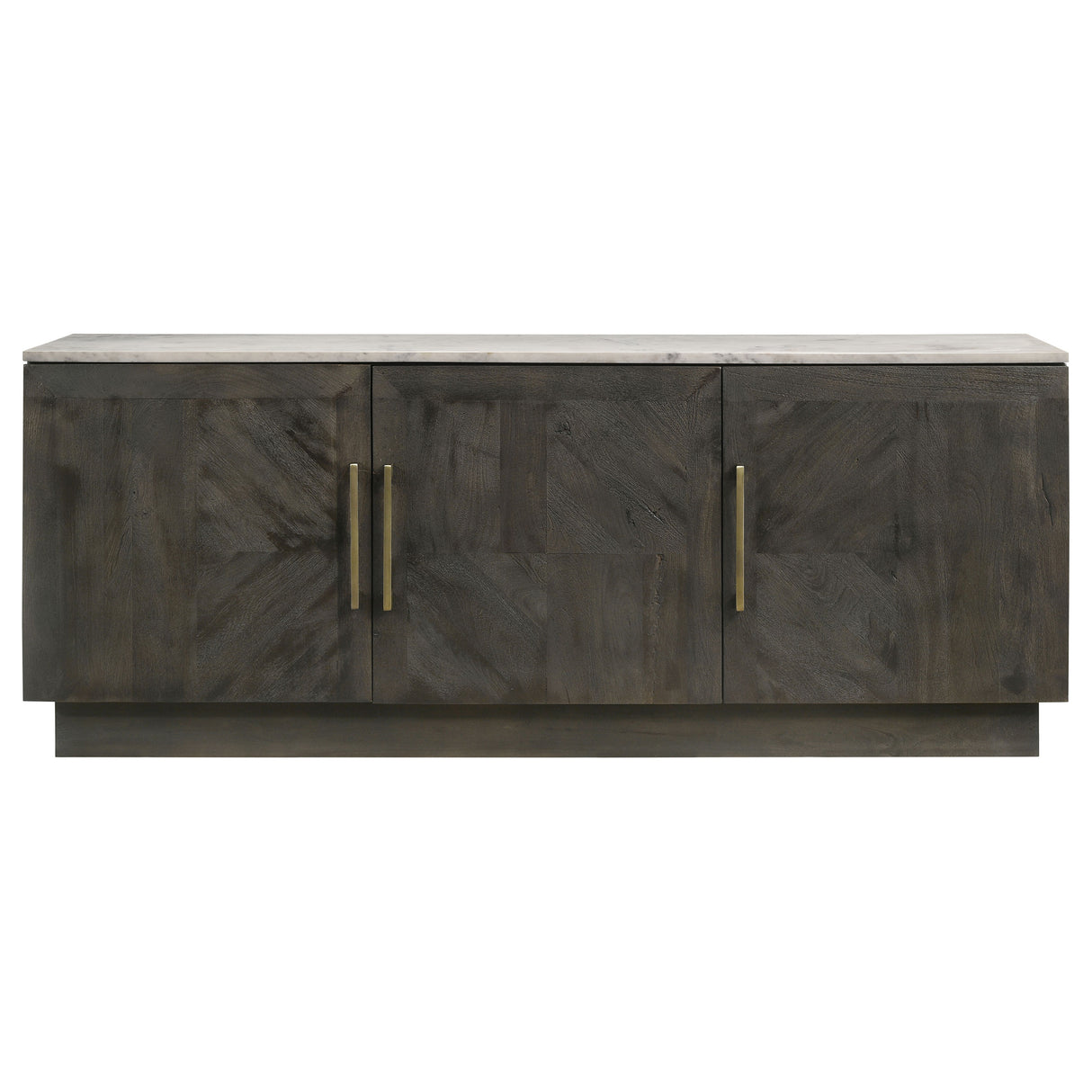 Dennis 3-Door Marble Top Sideboard Buffet in Tobacco Grey