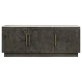 Dennis 3-Door Marble Top Sideboard Buffet in Tobacco Grey