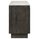 Dennis 3-Door Marble Top Sideboard Buffet in Tobacco Grey