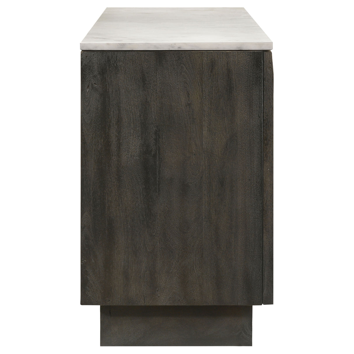 Dennis 3-Door Marble Top Sideboard Buffet in Tobacco Grey