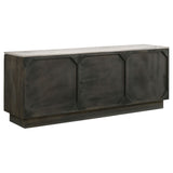 Dennis 3-Door Marble Top Sideboard Buffet in Tobacco Grey