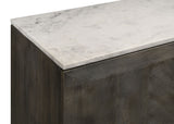 Dennis 3-Door Marble Top Sideboard Buffet in Tobacco Grey