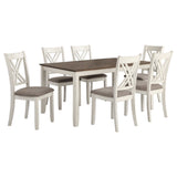 Fortress 7-Piece Rectangular Dining Set Vanilla