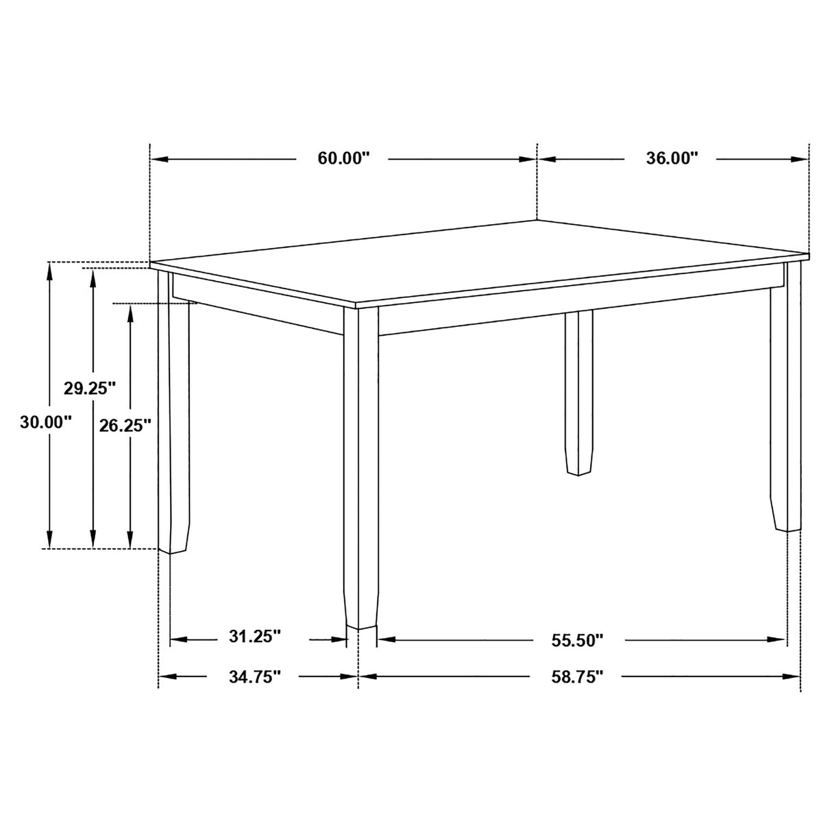Fortress 7-Piece Rectangular Dining Set Vanilla