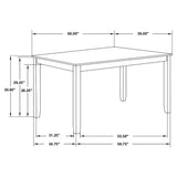 Fortress 7-Piece Rectangular Dining Set Vanilla