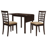 Kelso 3-Piece Drop Leaf Dining Table Set Cappuccino
