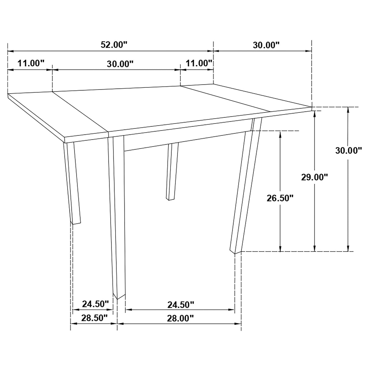 Kelso 3-Piece Drop Leaf Dining Table Set Cappuccino
