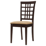 Kelso Lattice Back Dining Side Chair Cappuccino, Set of 2