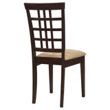 Kelso Lattice Back Dining Side Chair Cappuccino, Set of 2