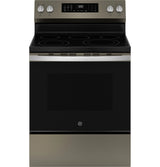 GE 30" Freestanding Electric Range with Air Fry and EasyWash Oven Tray - Slate