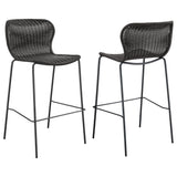McKinley Faux Rattan Metal Bar Chair Brown (Set of 2)