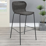 McKinley Faux Rattan Metal Bar Chair Brown (Set of 2)