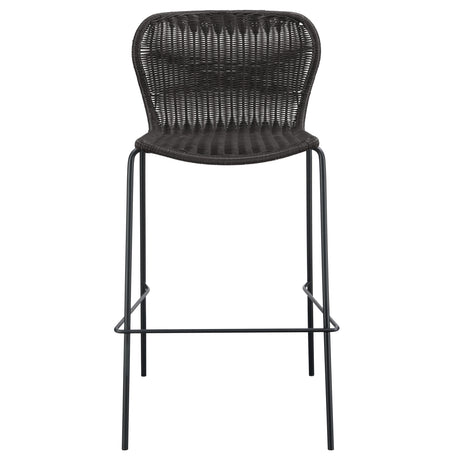 McKinley Faux Rattan Metal Bar Chair Brown (Set of 2)