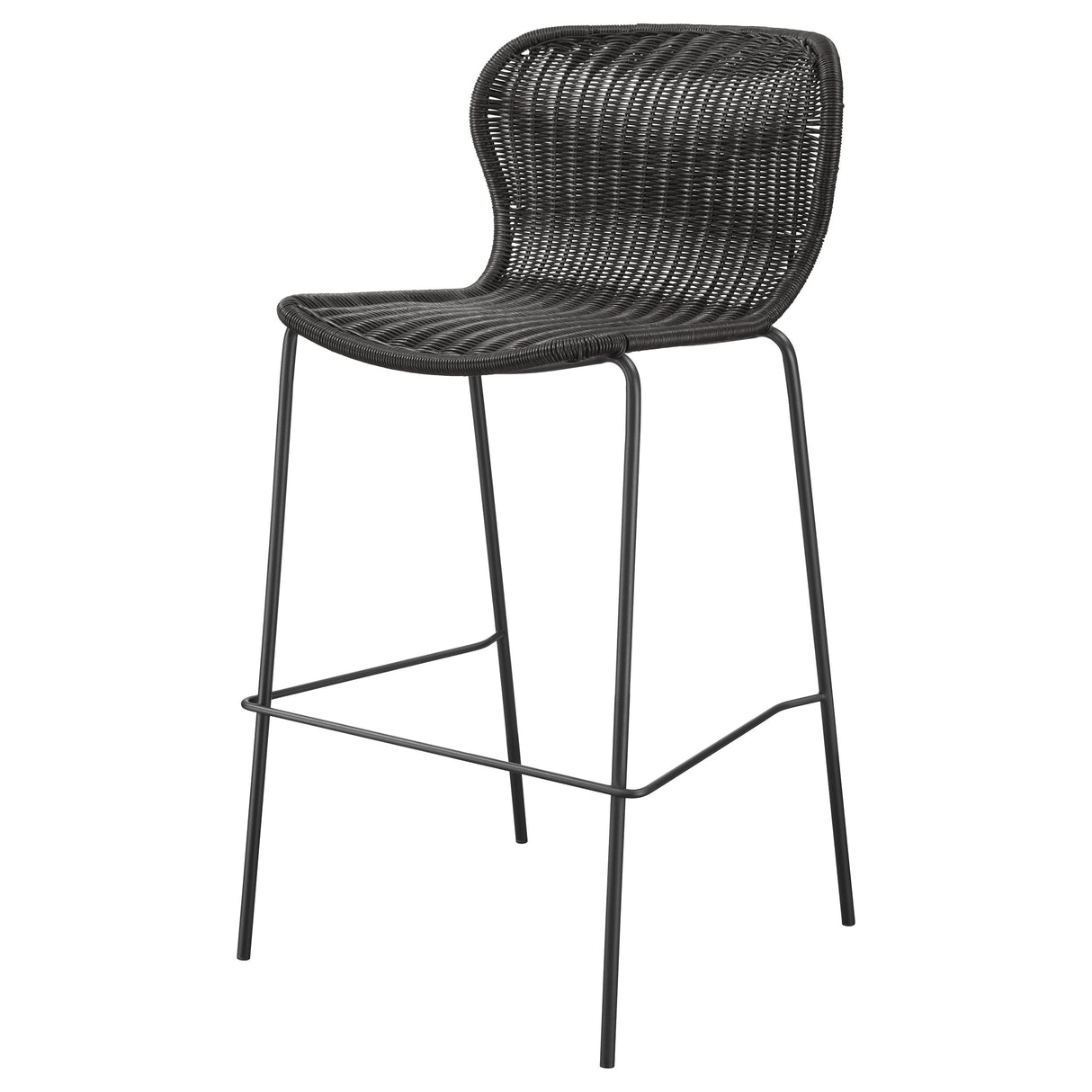 McKinley Faux Rattan Metal Bar Chair Brown (Set of 2)