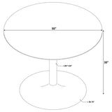 Kella 5-Piece Round Marble Top Dining Set, White and Gold
