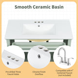 Bathroom Vanity With Sink, Flip-Out Top Drawer, Soft Close Doors, 2 Storage Drawers