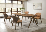 Randolph 5-Piece Dining Set - Sheesham Wood & Brown Fabric